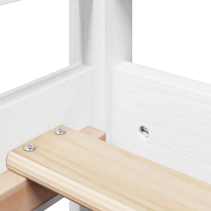 Set Dormeuse e Panca con Tetto Bianco 80x200cm Massello Pino - homemem39