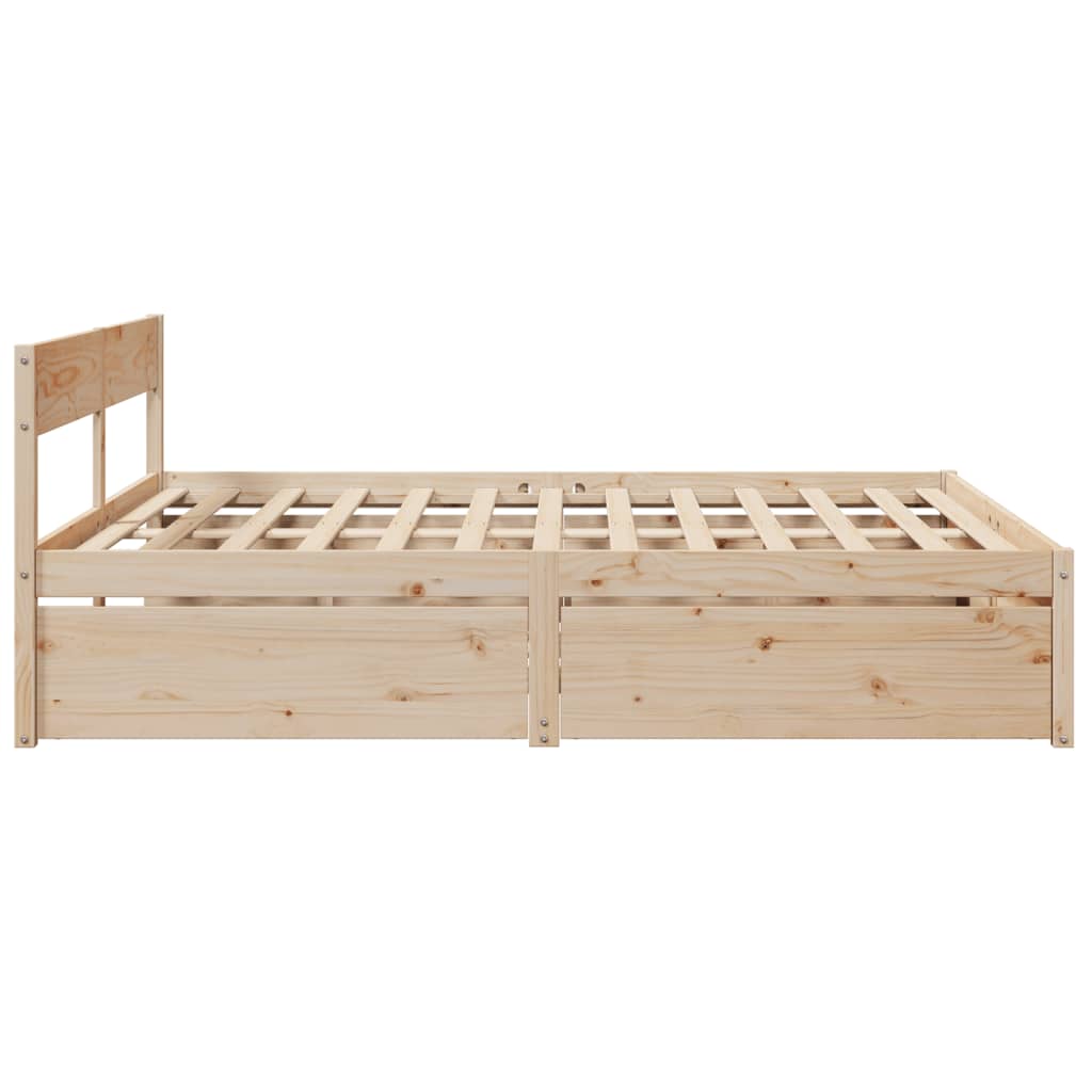 Letto senza Materasso 200x200 cm in Legno Massello di Pino - homemem39