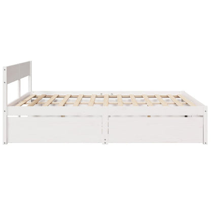 Letto senza Materasso Bianco 180x200 cm Legno Massello di Pino | homemem39