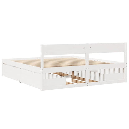 Letto senza Materasso Bianco 180x200 cm Legno Massello di Pino | homemem39