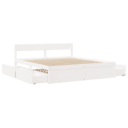 Letto senza Materasso Bianco 180x200 cm Legno Massello di Pino | homemem39