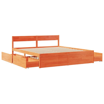 Letto senza Materasso Marrone Cera 180x200 cm in Legno di Pino | homemem39