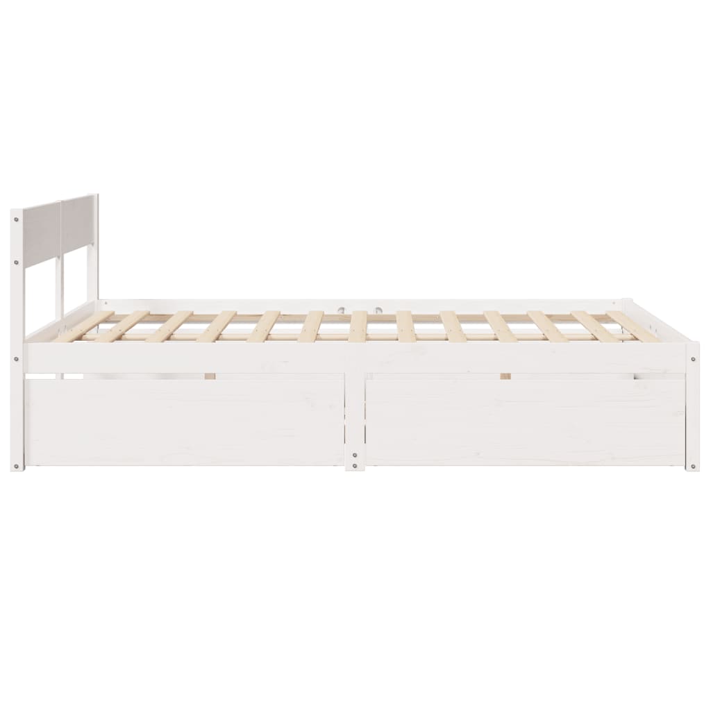 Letto senza Materasso Bianco 150x200 cm Legno Massello di Pino - homemem39