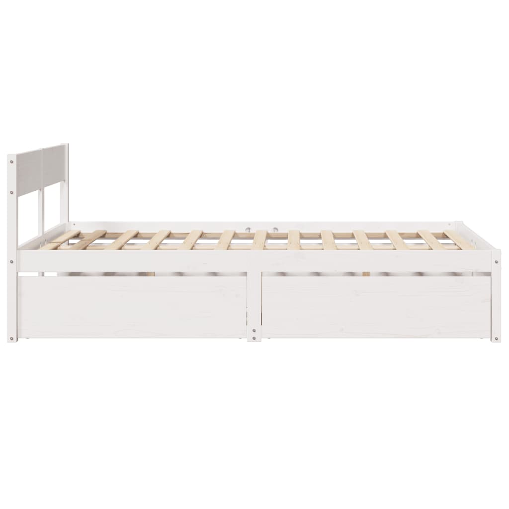 Letto senza Materasso Bianco 120x200 cm Legno Massello di Pino - homemem39