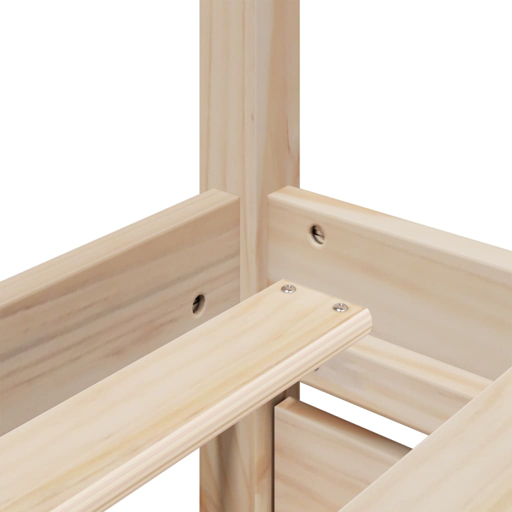 Letto senza Materasso 140x190 cm in Legno Massello di Pino - homemem39