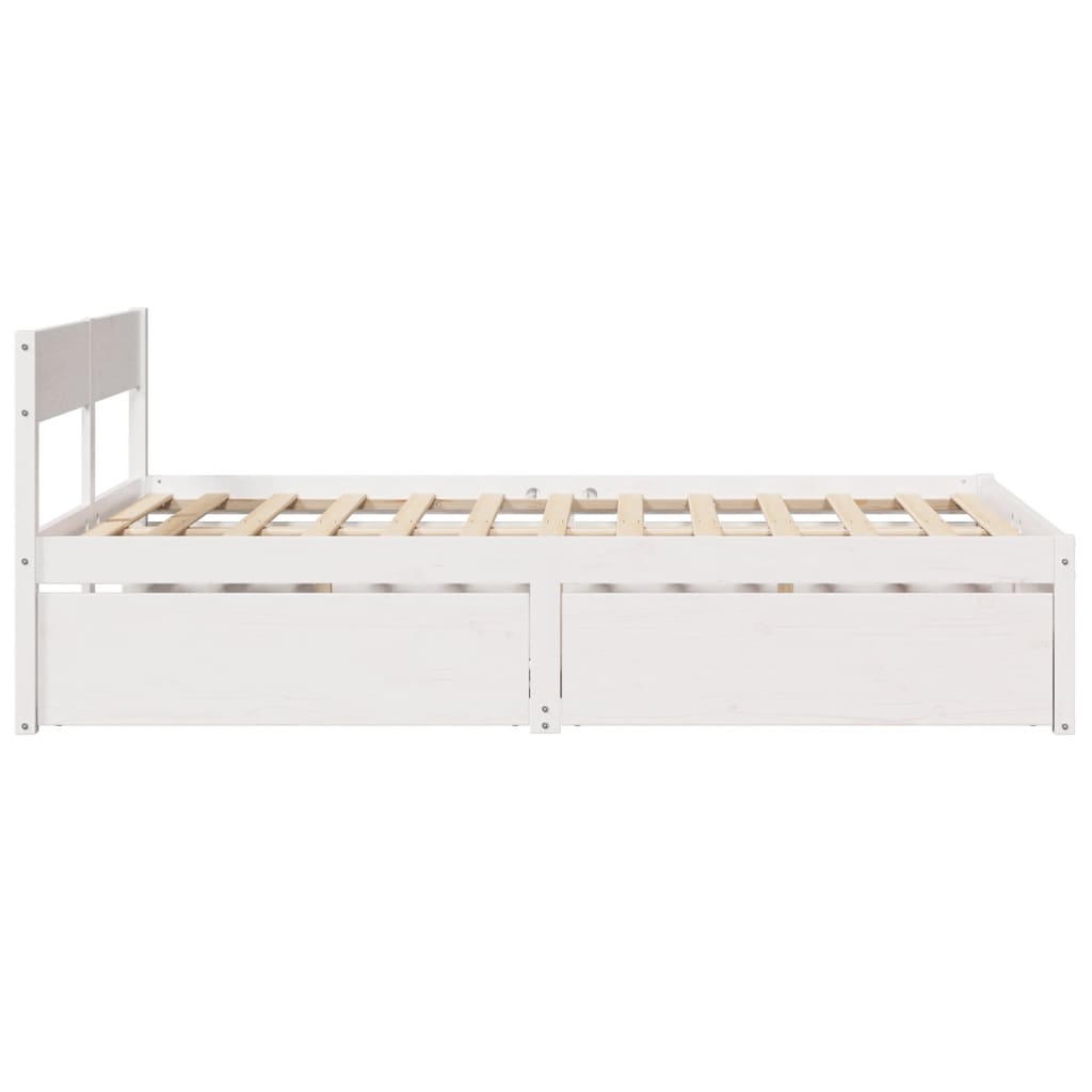 Letto senza Materasso Bianco 140x190 cm Legno Massello di Pino - homemem39