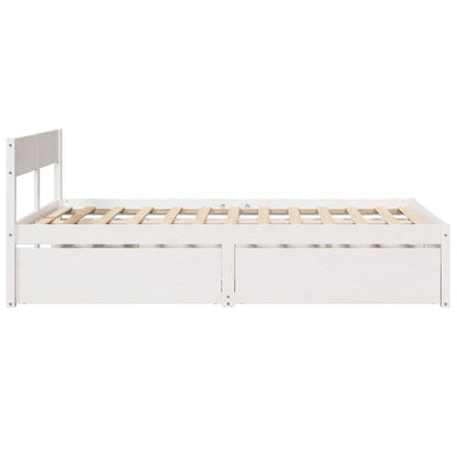 Letto senza Materasso Bianco 140x190 cm Legno Massello di Pino - homemem39
