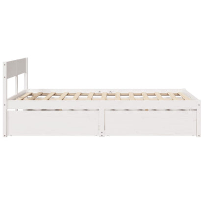 Letto senza Materasso Bianco 120x190 cm Legno Massello di Pino