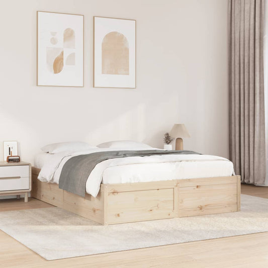 Letto senza Materasso 150x200 cm in Legno Massello di Pino - homemem39