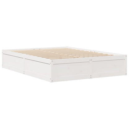 Letto senza Materasso Bianco 150x200 cm Legno Massello di Pino - homemem39