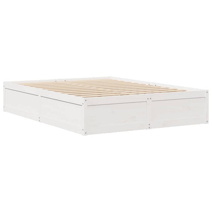 Letto senza Materasso Bianco 150x200 cm Legno Massello di Pino - homemem39
