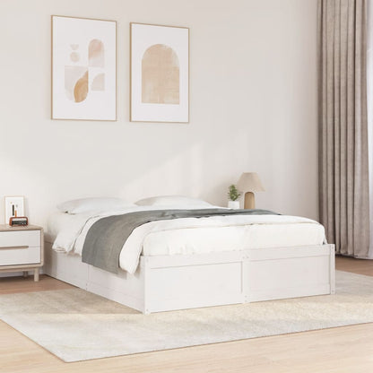 Letto senza Materasso Bianco 150x200 cm Legno Massello di Pino - homemem39
