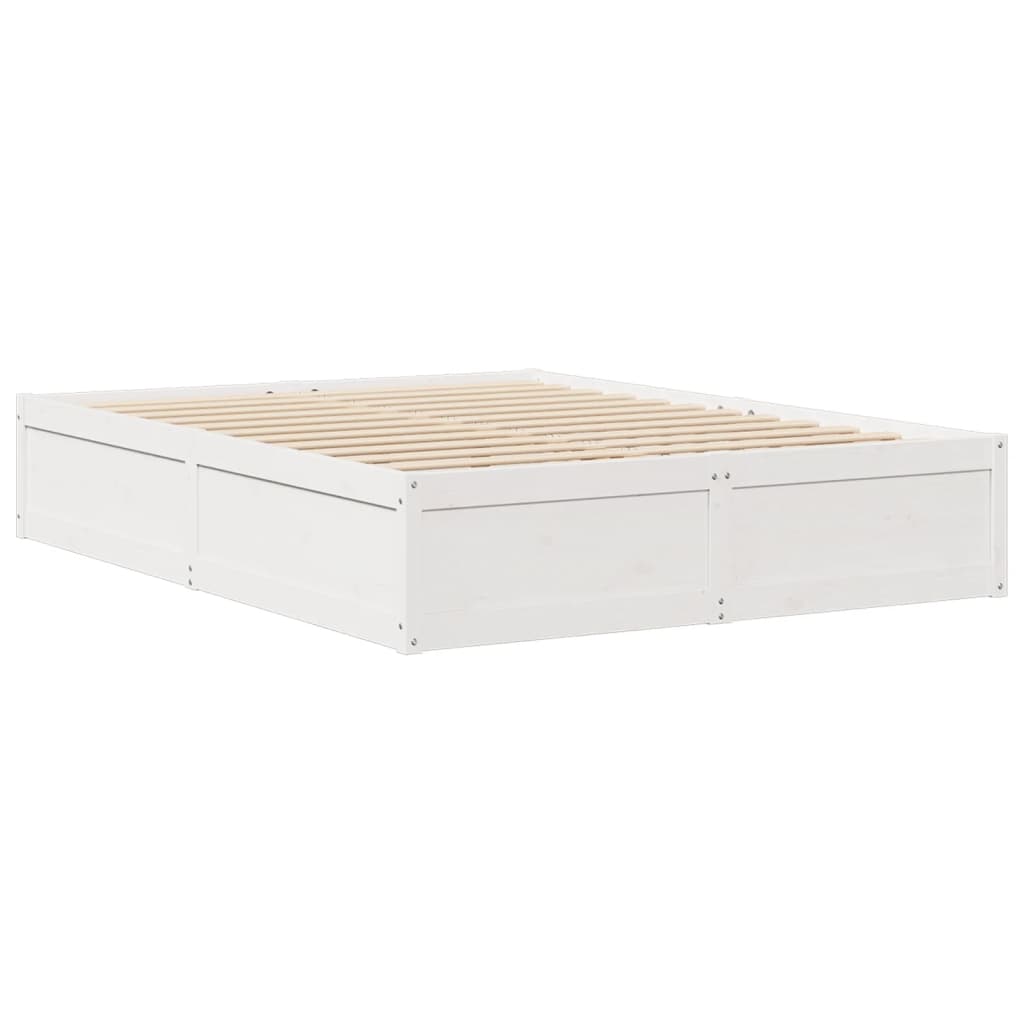 Letto senza Materasso Bianco 140x200 cm Legno Massello di Pino - homemem39