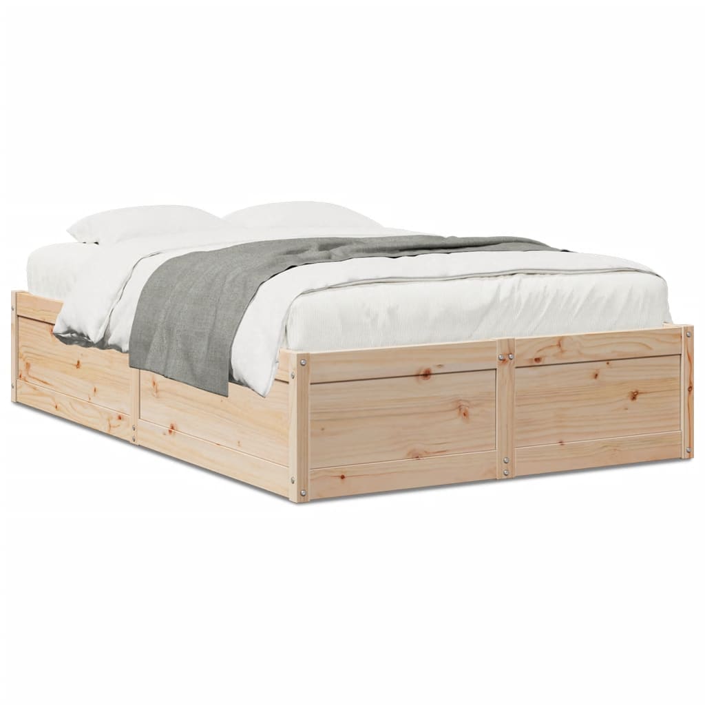 Letto senza Materasso 120x200 cm in Legno Massello di Pino - homemem39