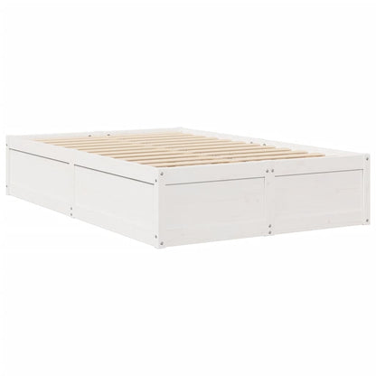 Letto senza Materasso Bianco 135x190 cm Legno Massello di Pino - homemem39