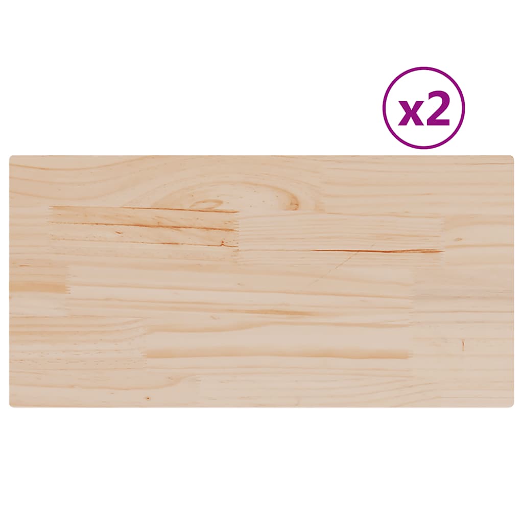 Piani Tavolo 2 pz 70x35x1,7 cm Rettangolare Legno Massello Pino