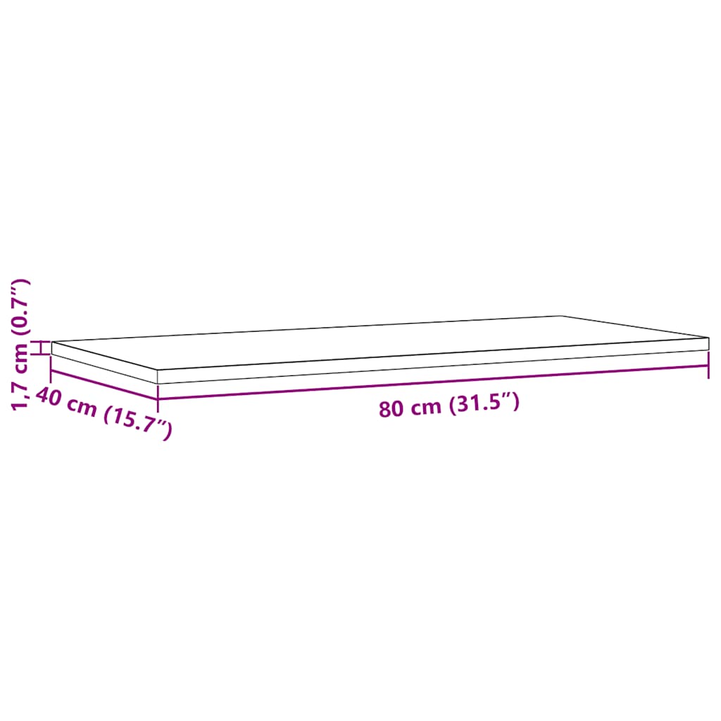 Piani Tavolo 2 pz 80x40x1,7 cm Rettangolare Legno Massello Pino | homemem39