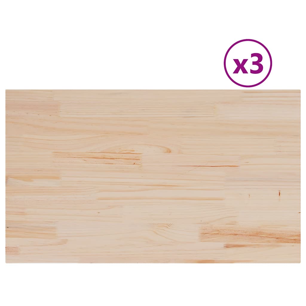 Piani Tavolo 3 pz Rettangolare Legno Massello Pino