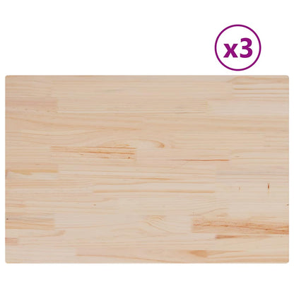 Piani Tavolo 3 pz 80x53x1,7 cm Rettangolare Legno Massello Pino | homemem39