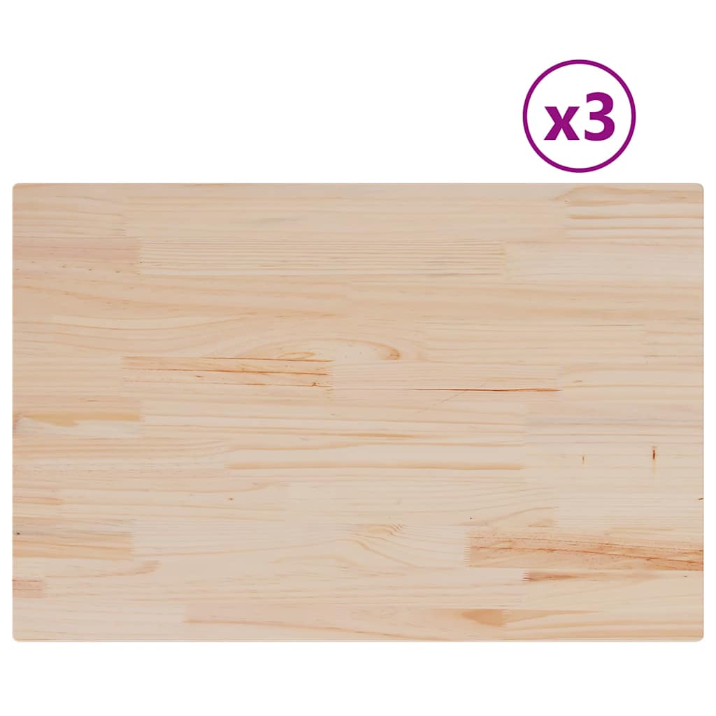 Piani Tavolo 3 pz Rettangolare Legno Massello Pino