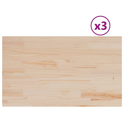 Piani Tavolo 3 pz Rettangolare Legno Massello Pino