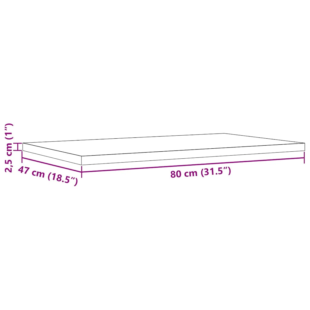 Piani Tavolo 3 pz 80x47x2,5 cm Rettangolare Legno Massello Pino | homemem39