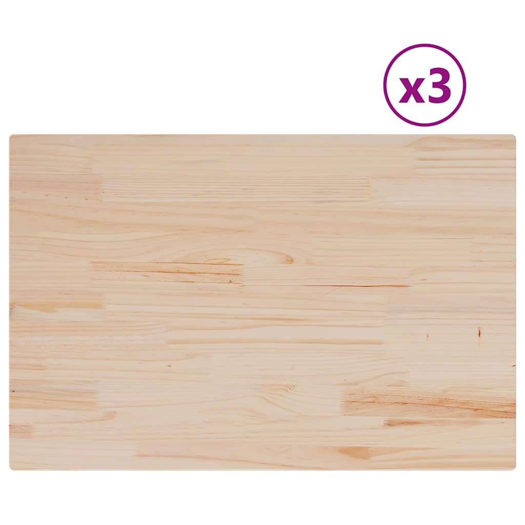 Piani Tavolo 3 pz Rettangolare Legno Massello Pino