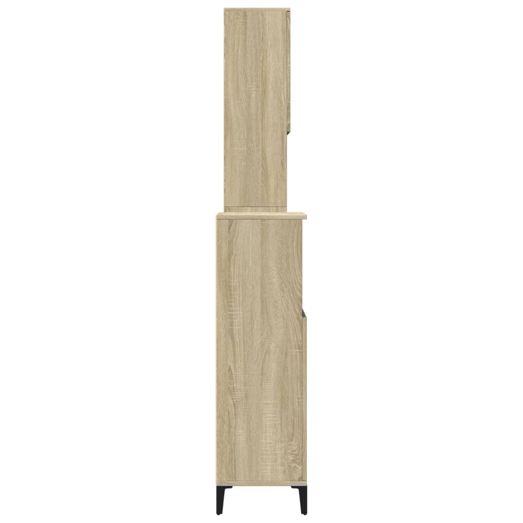 Set Mobili da Bagno 3 pz Rovere Sonoma in Legno Multistrato | homemem39
