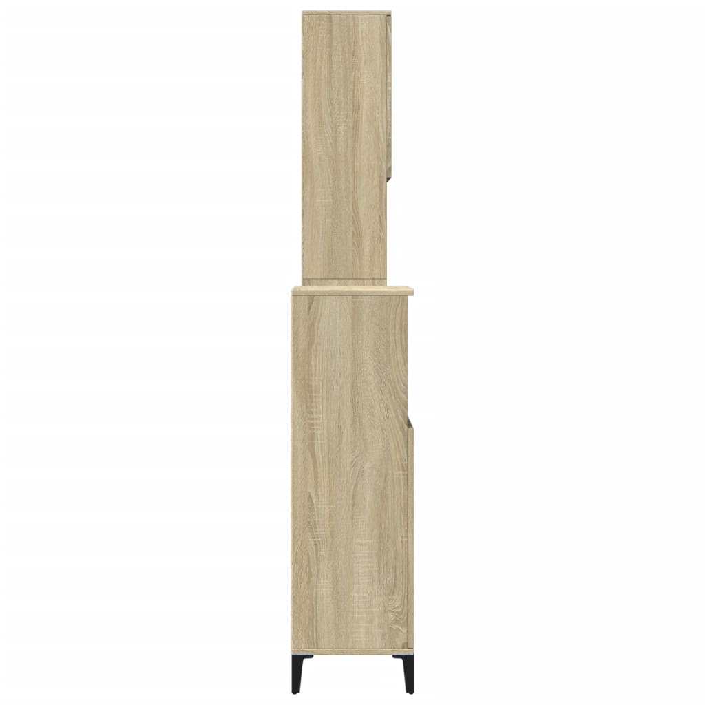 Set Mobili da Bagno 3 pz Rovere Sonoma in Legno Multistrato | homemem39