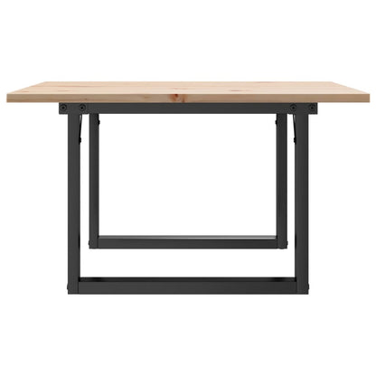 Tavolino da Salotto Telaio a O 60x60x40cm Legno Pino e Acciaio | homemem39