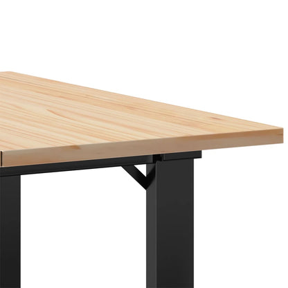 Tavolino da Salotto Telaio a O 60x60x40cm Legno Pino e Acciaio | homemem39