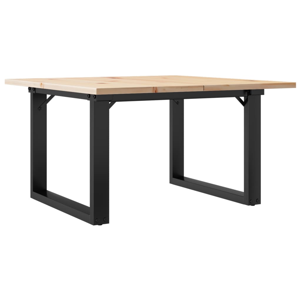 Tavolino da Salotto Telaio a O 70x70x40cm Legno Pino e Acciaio | homemem39