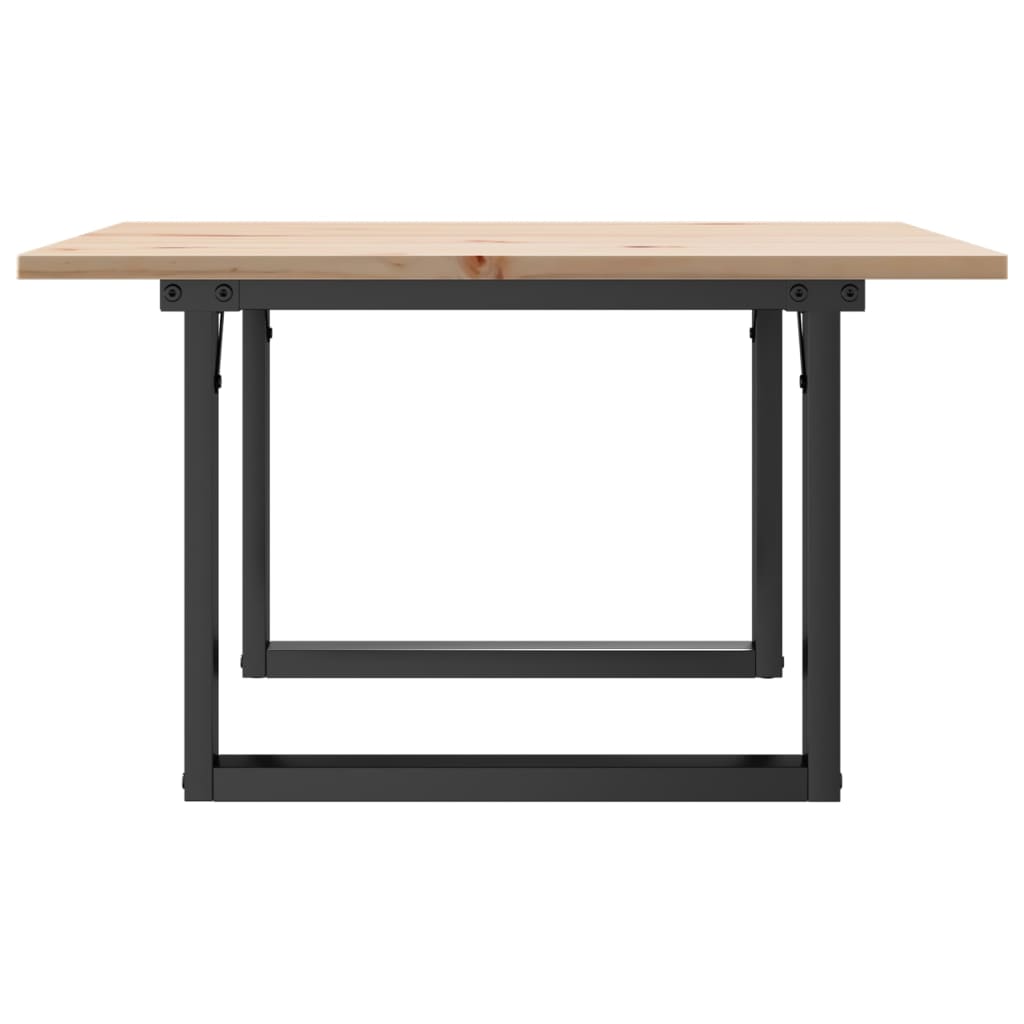 Tavolino da Salotto Telaio a O 70x70x40cm Legno Pino e Acciaio | homemem39