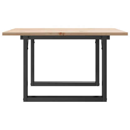 Tavolino da Salotto Telaio a O 70x70x40cm Legno Pino e Acciaio | homemem39