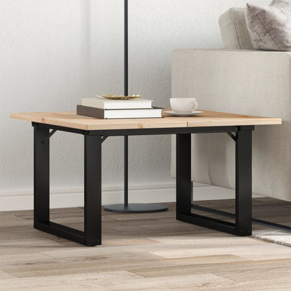 Tavolino da Salotto Telaio a O 70x70x40cm Legno Pino e Acciaio | homemem39