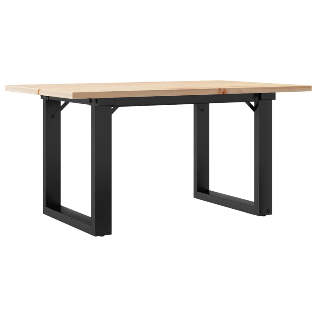 Tavolino da Salotto Telaio a O 80x50x40cm Legno Pino e Acciaio | homemem39