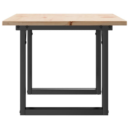 Tavolino da Salotto Telaio a O 80x50x40cm Legno Pino e Acciaio | homemem39