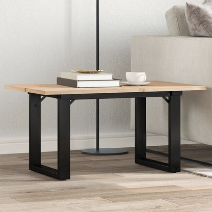 Tavolino da Salotto Telaio a O 80x50x40cm Legno Pino e Acciaio | homemem39