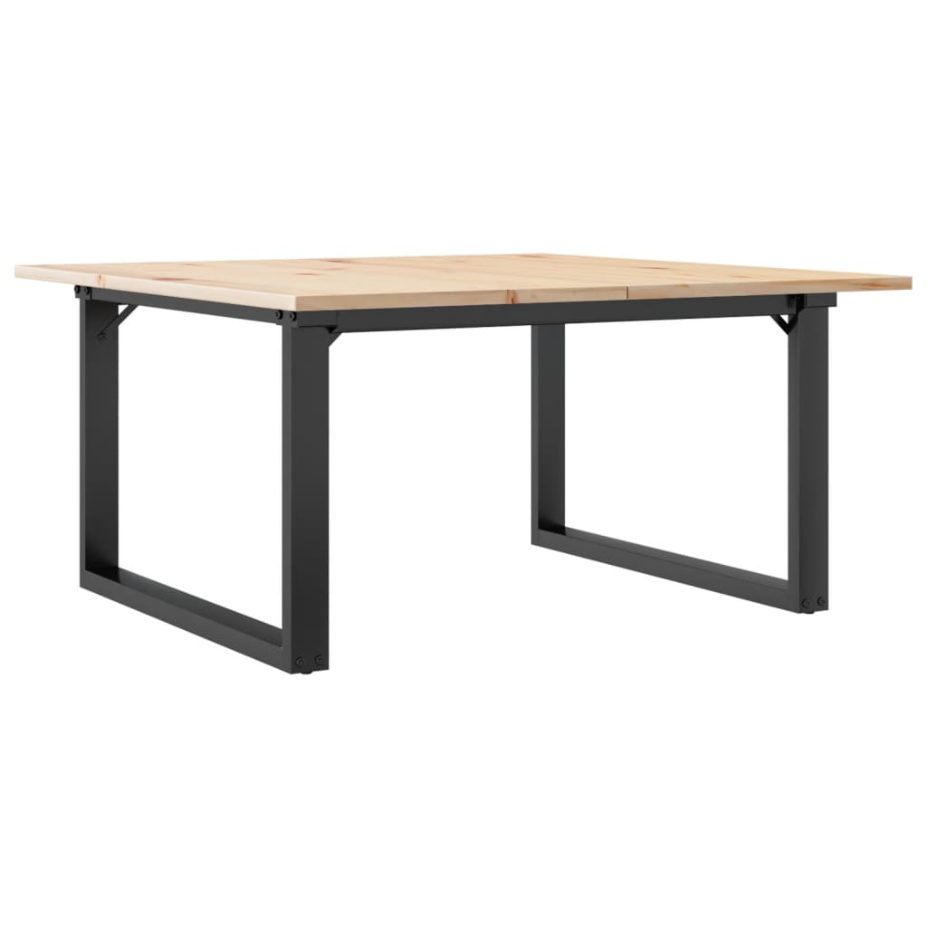 Tavolino da Salotto Telaio a O 80x80x45cm Legno Pino e Acciaio | homemem39