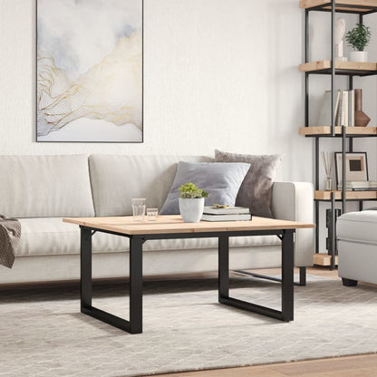 Tavolino da Salotto Telaio a O 80x80x45cm Legno Pino e Acciaio | homemem39