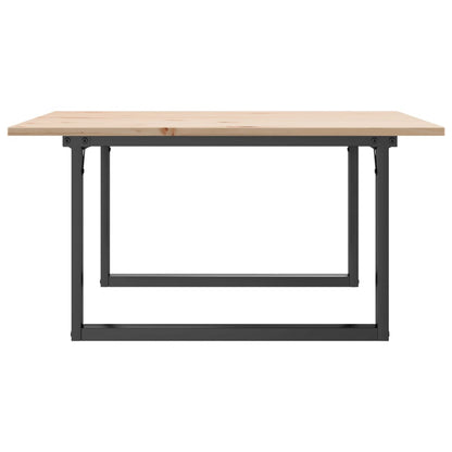 Tavolino da Salotto Telaio a O 80x80x45cm Legno Pino e Acciaio | homemem39