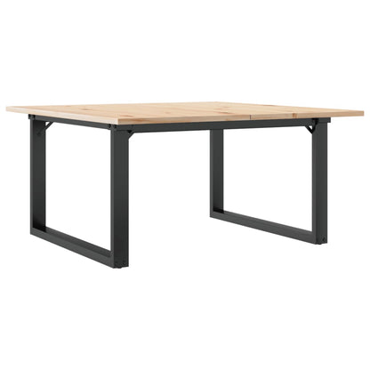 Tavolino da Salotto Telaio a O 80x80x45cm Legno Pino e Acciaio | homemem39