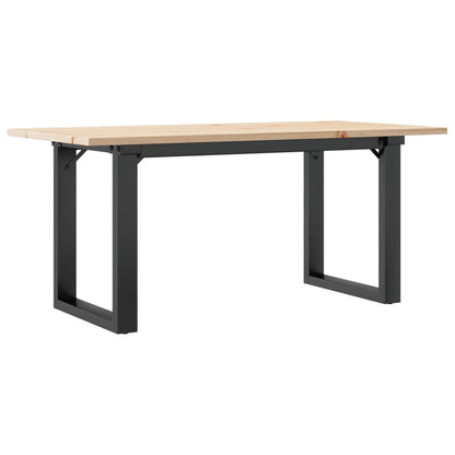 Tavolino da Salotto Telaio a O 90x40x45cm Legno Pino e Acciaio | homemem39