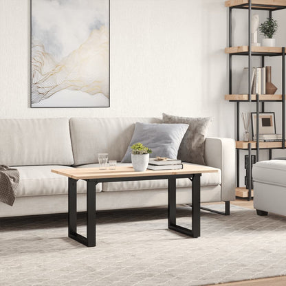 Tavolino da Salotto Telaio a O 90x40x45cm Legno Pino e Acciaio | homemem39