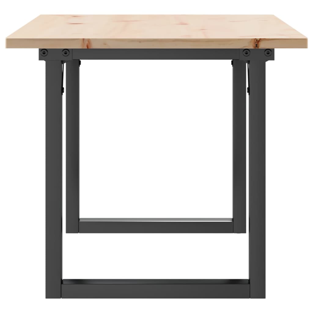 Tavolino da Salotto Telaio a O 90x40x45cm Legno Pino e Acciaio | homemem39