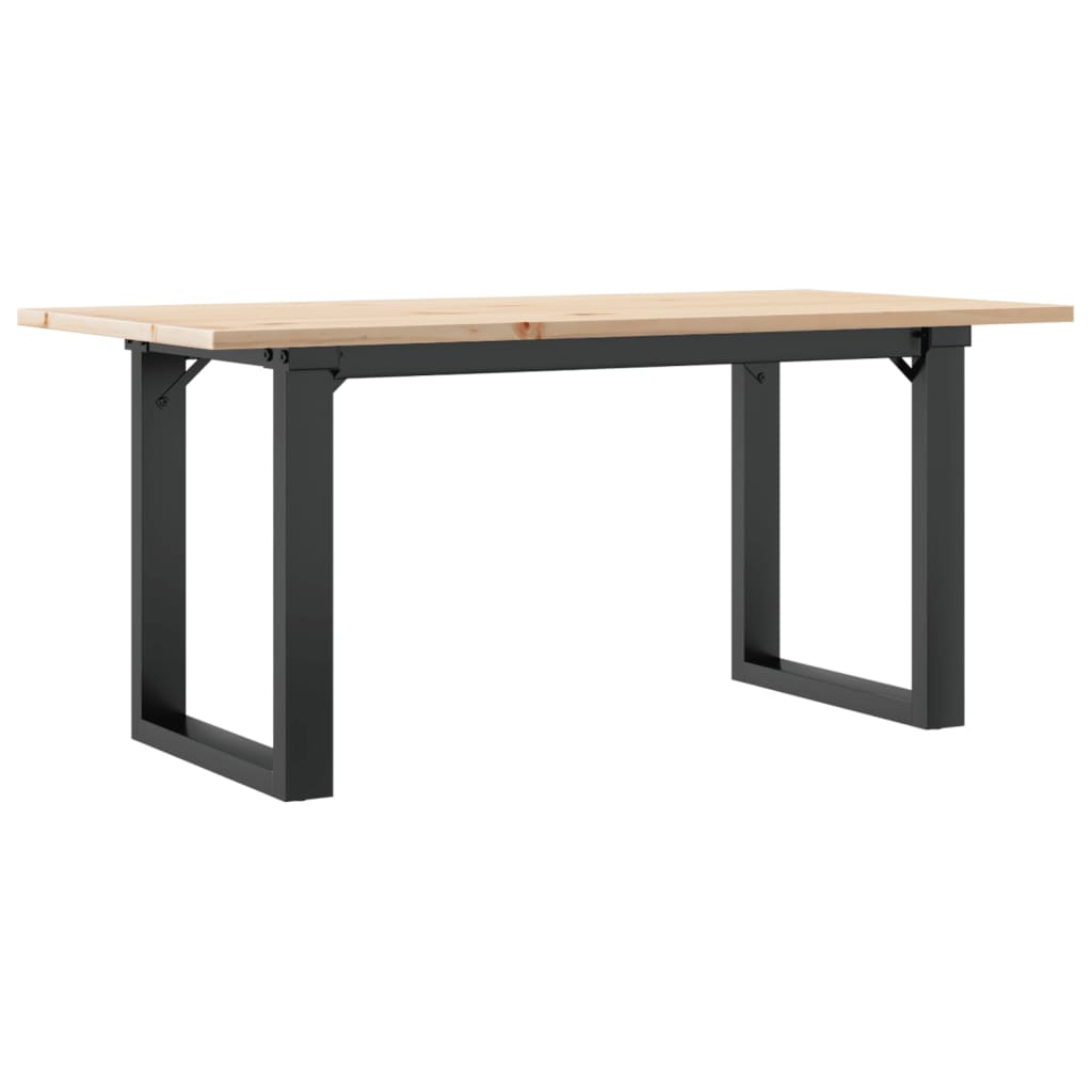 Tavolino da Salotto Telaio a O 90x40x45cm Legno Pino e Acciaio | homemem39