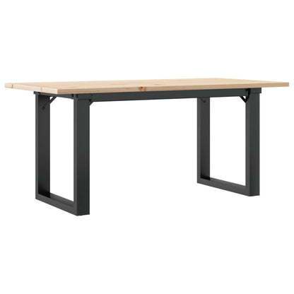 Tavolino da Salotto Telaio a O 90x40x45cm Legno Pino e Acciaio | homemem39