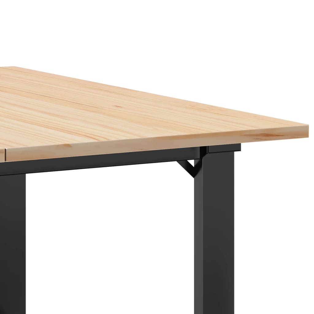 Tavolino da Salotto Telaio a O 90x90x45cm Legno Pino e Acciaio | homemem39
