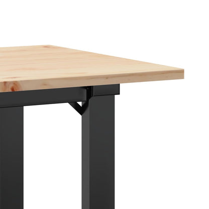 Tavolino Salotto Telaio a O 100x50x45cm Legno Pino e Acciaio | homemem39