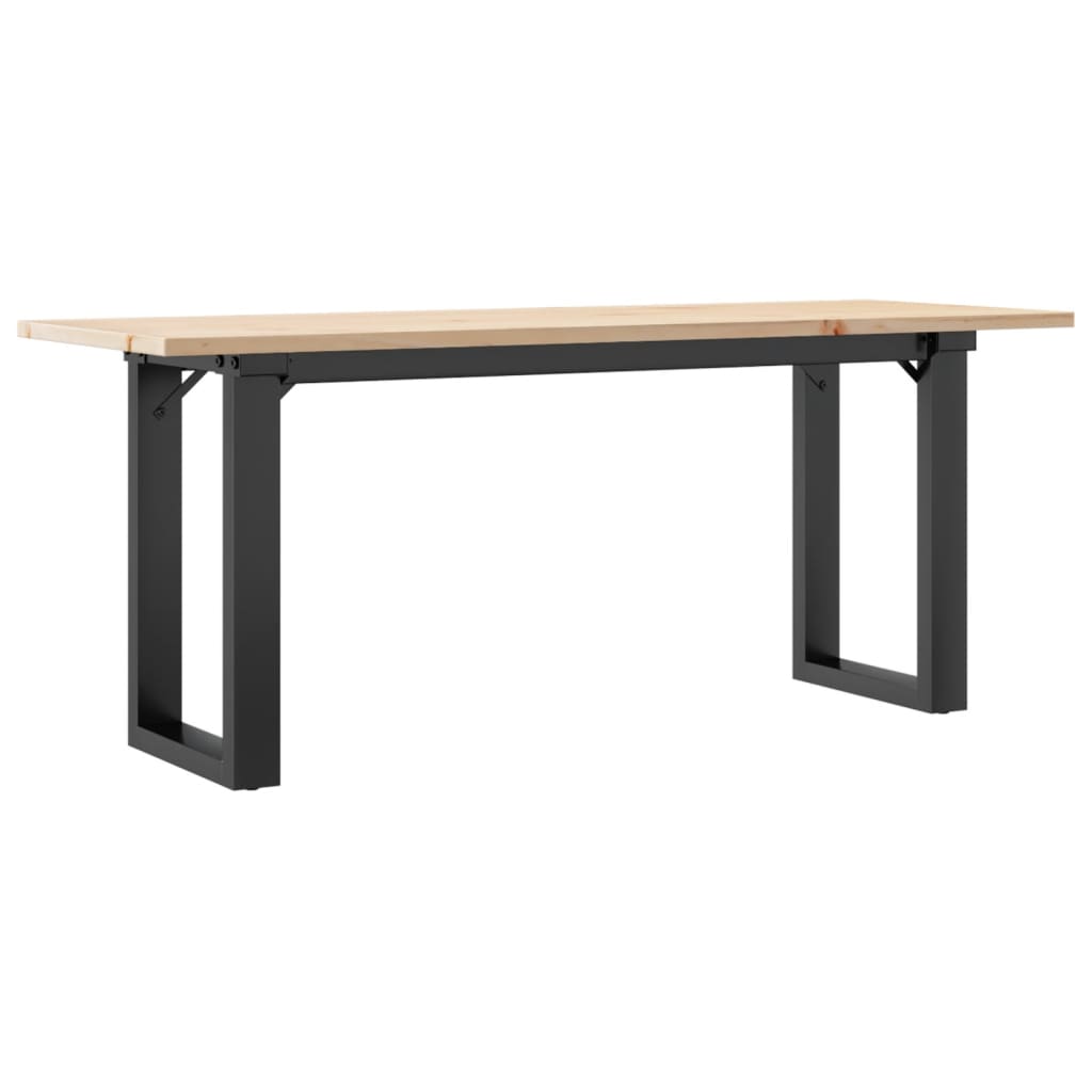 Tavolino Salotto Telaio a O 110x40x45cm Legno Pino e Acciaio | homemem39